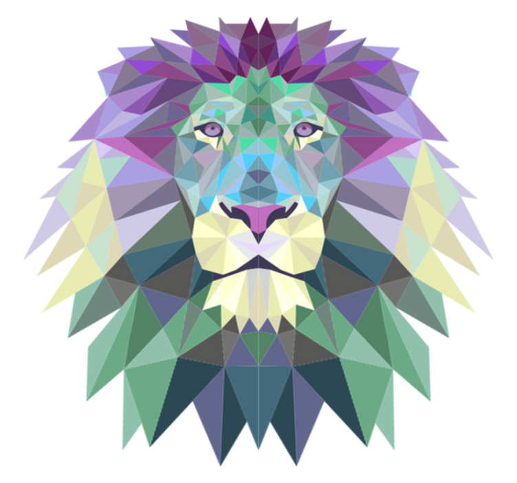 Spectacular lion shaped geometric vinyl rug - TenStickers
