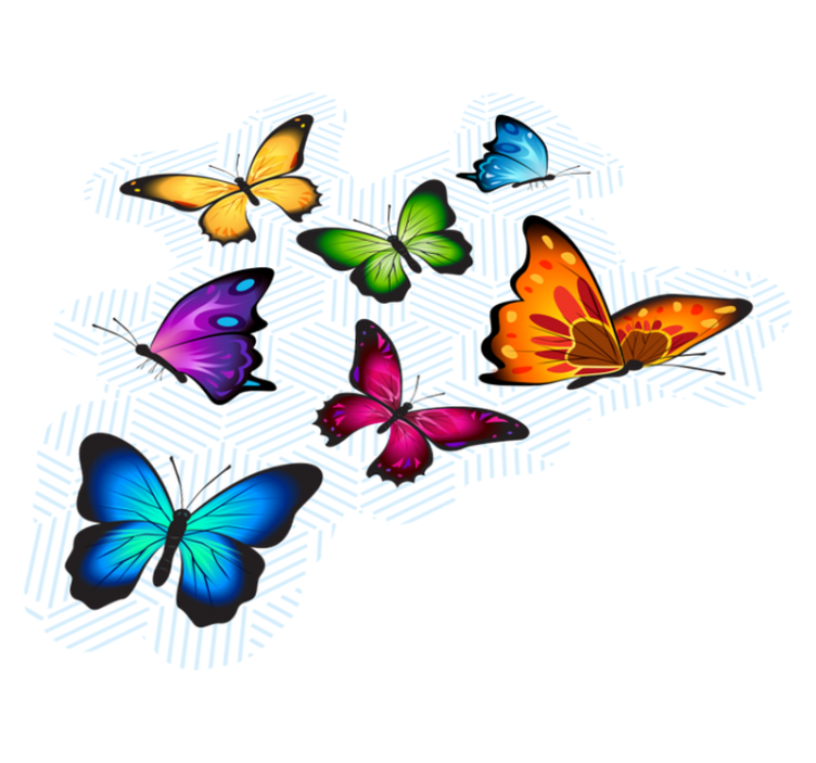 Flying butterflies animal vinyl rug - TenStickers