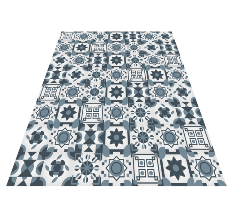 Geometric Tile-Inspired Pattern tile carpet - TenStickers