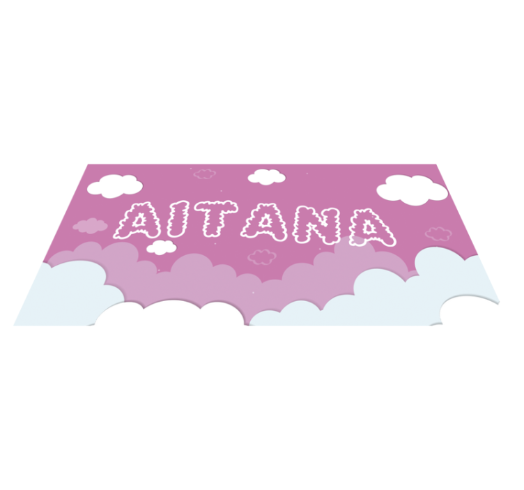 Custom Cloudy Name Floorpiece nursery rugs - TenStickers
