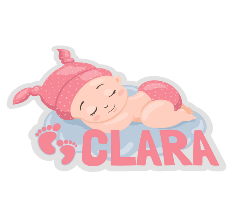 Customizable Sleeping Baby Footprints custom vinyl rug - TenStickers