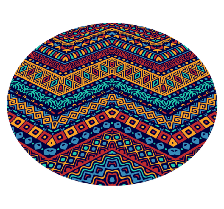 Rounded pattern ethnic vinyl rug - TenStickers