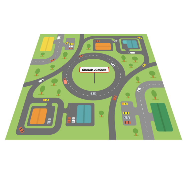 Personalized Cityscape custom vinyl rug - TenStickers