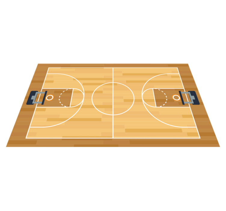 Basketball Court Design game vinyl rug - TenStickers