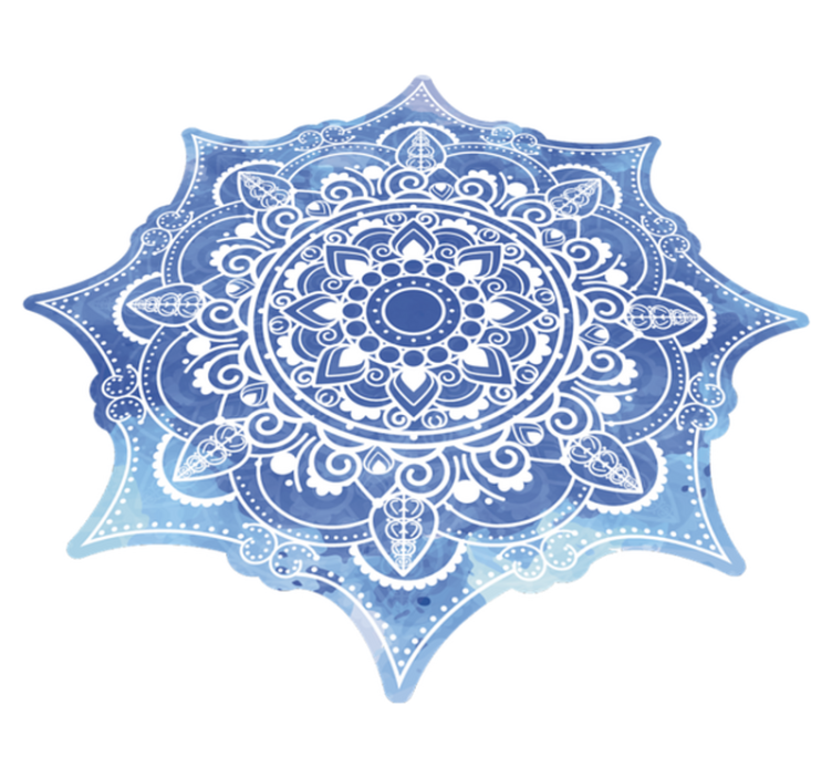 Stunning blue watercolor mandala vinyl rug - TenStickers