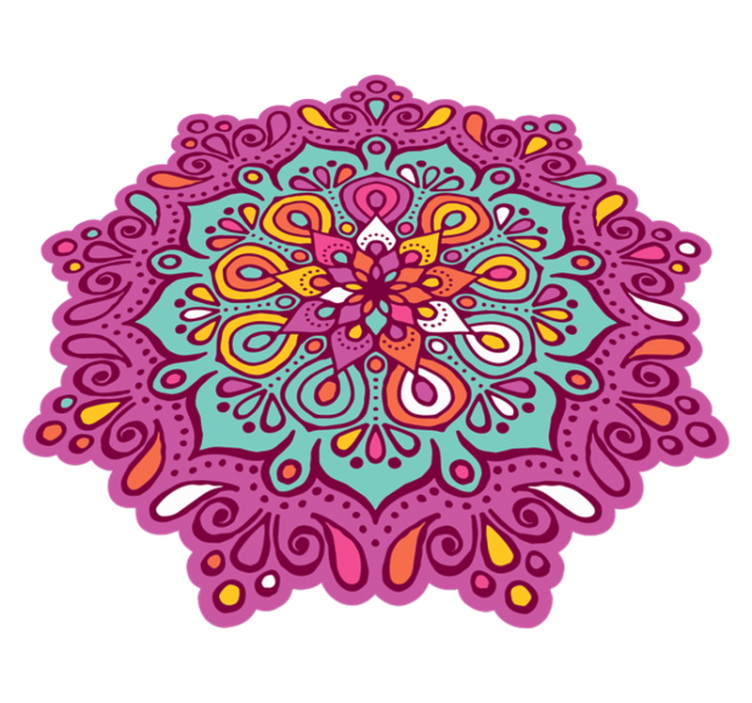 Colorful Mandala Design mandala vinyl rug - TenStickers