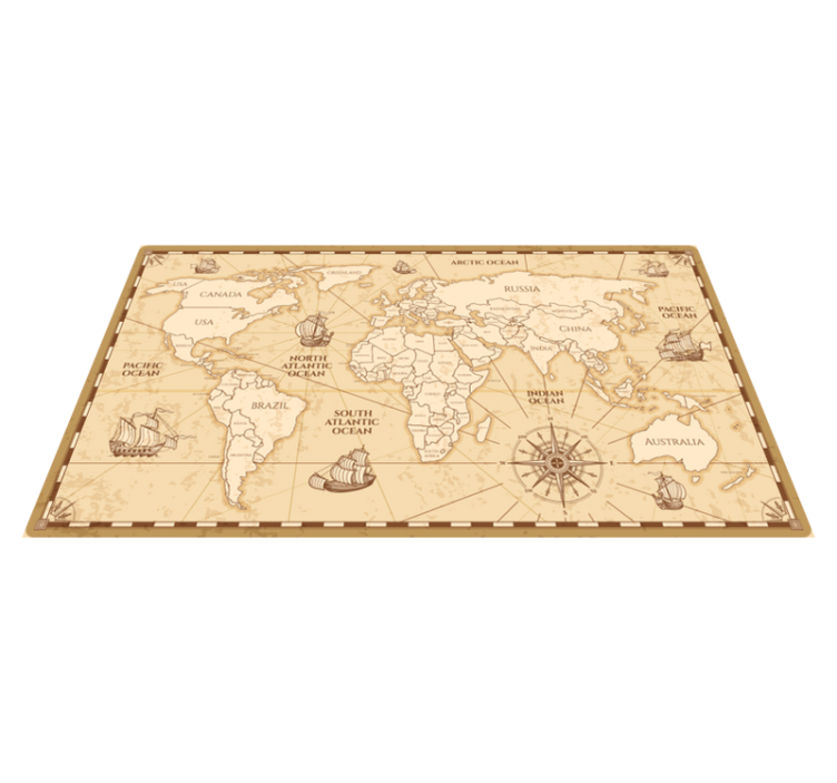 Amazing vintage world map vinyl rug - TenStickers