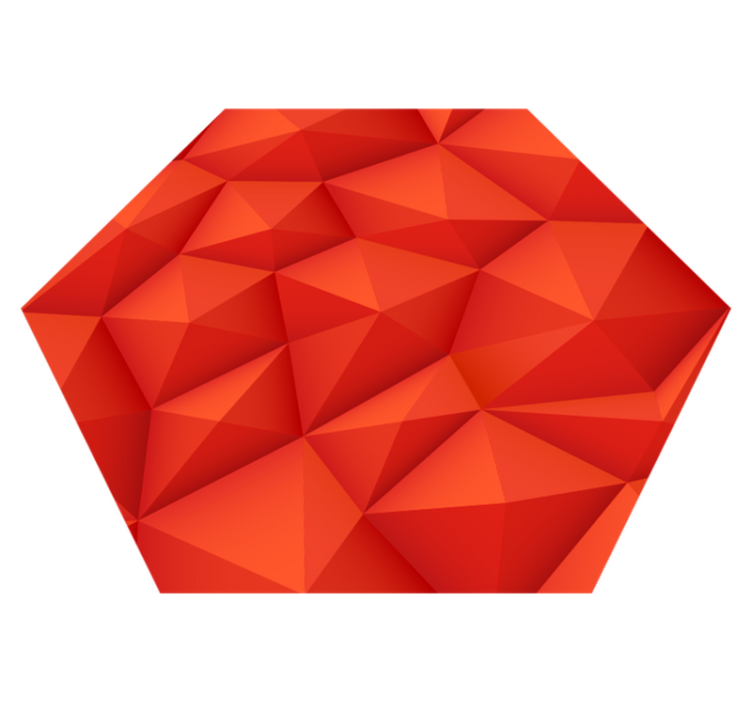 Geometric Red Polygons geometric vinyl rug - TenStickers