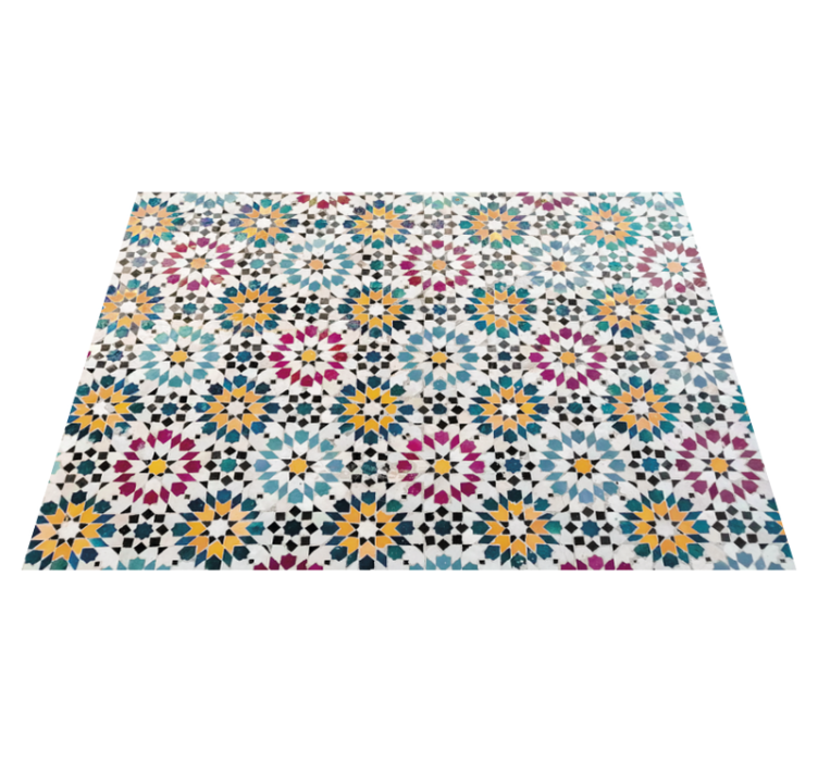 Floral Mosaic floral vinyl rug - TenStickers
