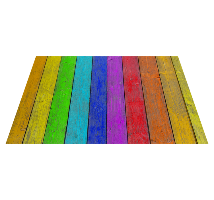 Rainbow vinyl carpet - wood stripes - TenStickers