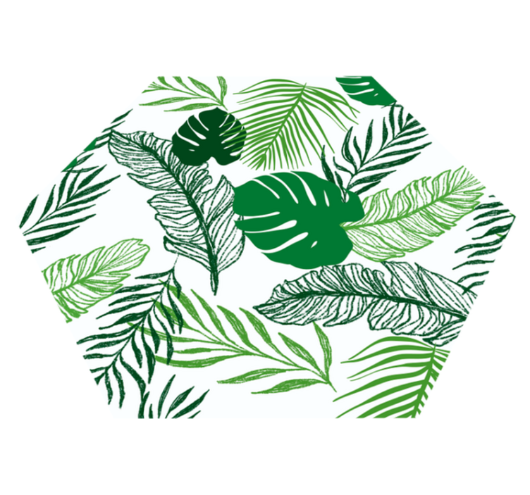 Fine leaf modern vinyl rug - TenStickers