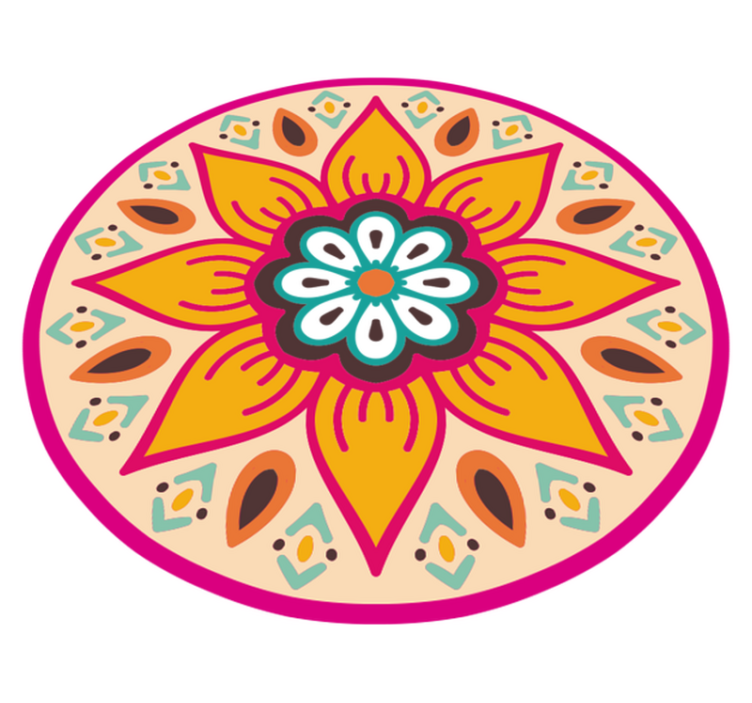 Circular Mandala Motif mandala vinyl rug - TenStickers