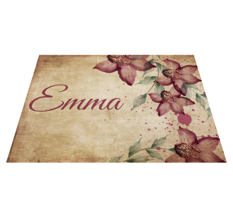 Customized Florals custom vinyl rug - TenStickers