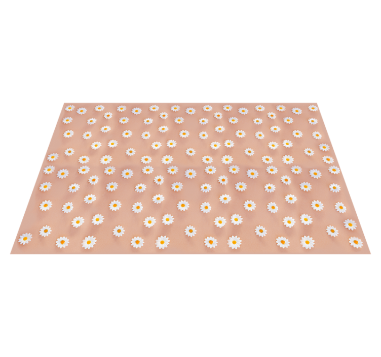 Floral Daisies Pattern floral vinyl rug - TenStickers