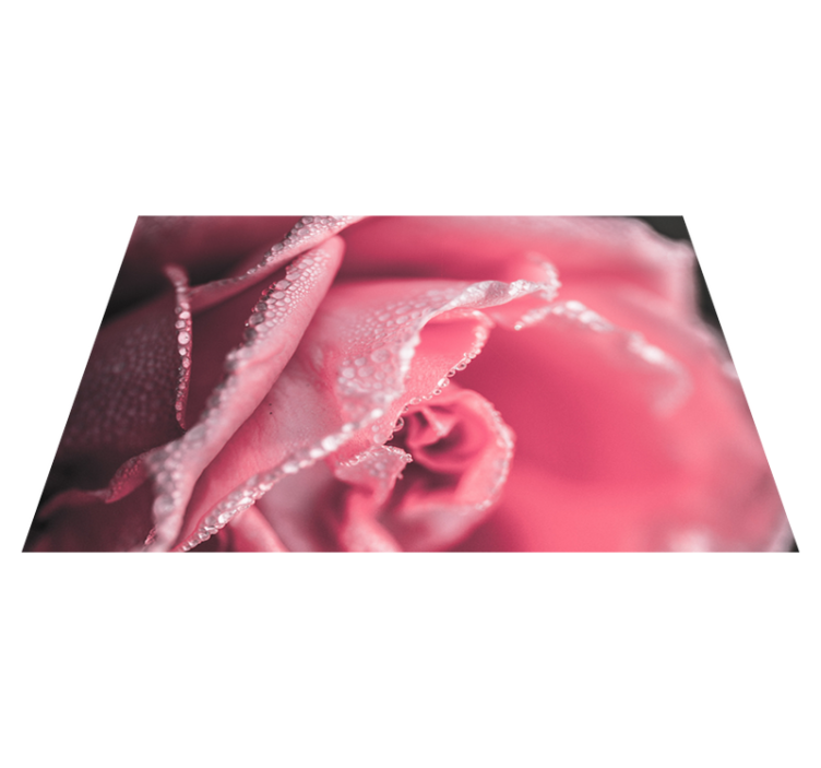 Amazing pink rose vinyl rug for dining room - TenStickers