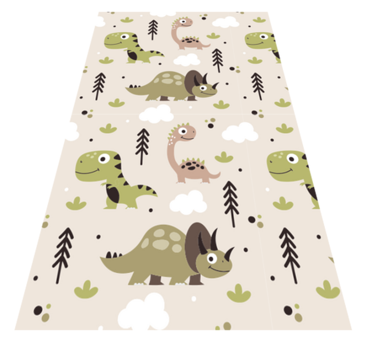 Playful Dinosaur Pattern kids vinyl rug - TenStickers