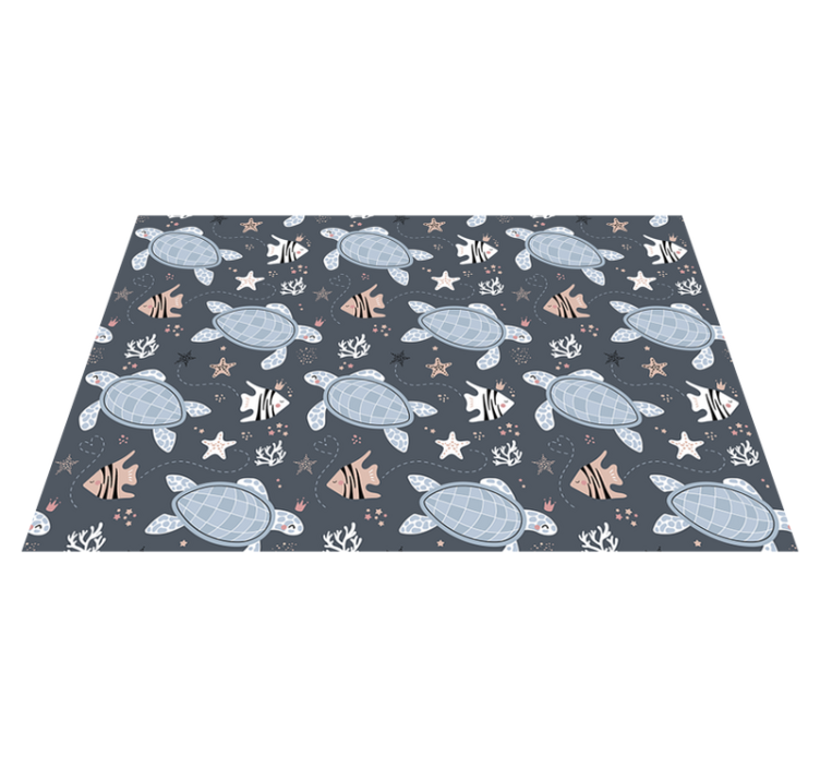 Seafaring Creatures kids vinyl rug - TenStickers