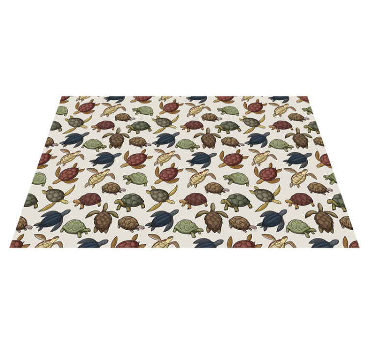 Turtle Illustration animal vinyl rug - TenStickers