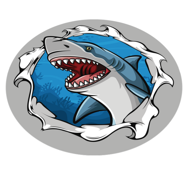 Shark Illustration kids vinyl rug - TenStickers