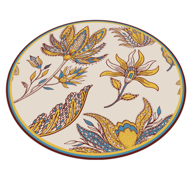 Ornate Floral Elegance floral vinyl rug - TenStickers