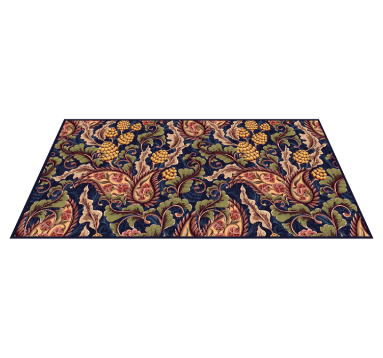 Floral Ornamentation floral vinyl rug - TenStickers