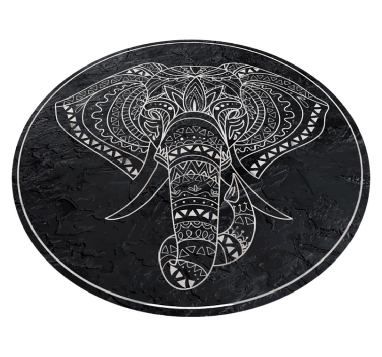 Mandala Elephant mandala vinyl rug - TenStickers