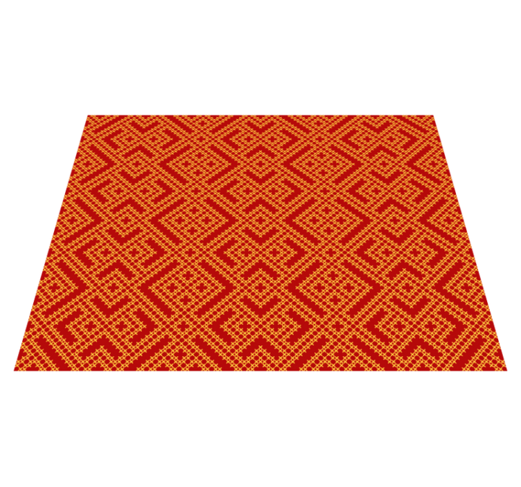 Intricate Geometric Composition tile vinyl rug - TenStickers