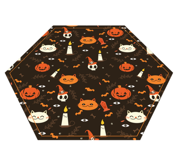 Festive Halloween Pattern halloween vinyl rug - TenStickers