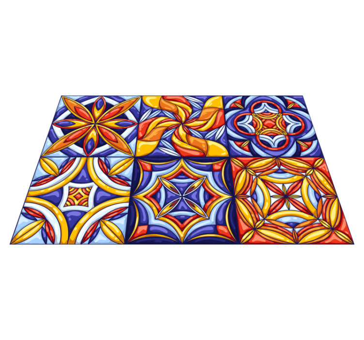 Artistic Tile Pattern tile vinyl rug - TenStickers