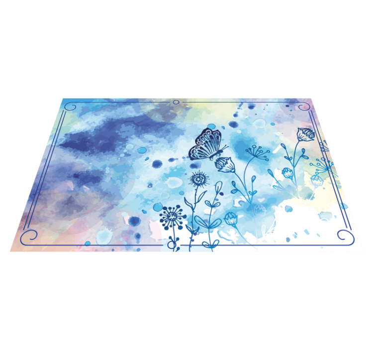 Floral Watercolor Elegance floral vinyl rug - TenStickers