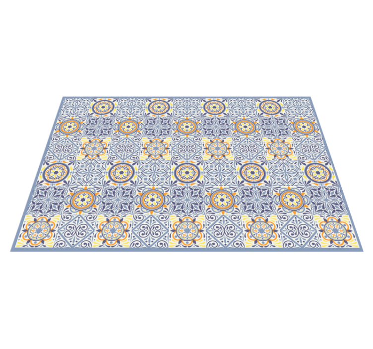 Colorful Mediterranean tile vinyl rug - TenStickers