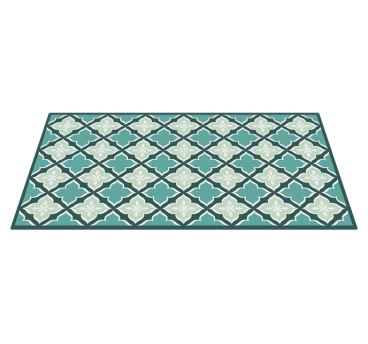 Mosaic Floral Pattern mosaic vinyl rug - TenStickers