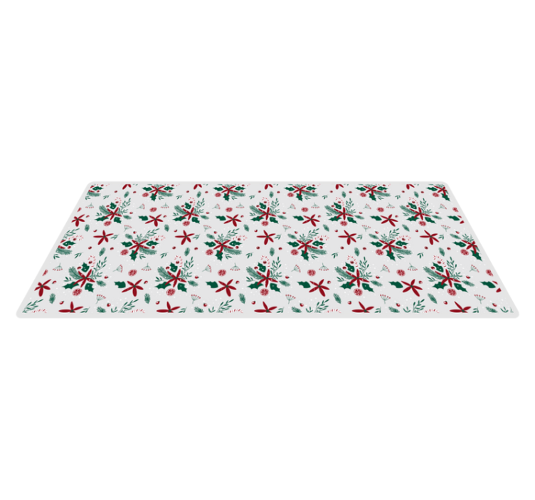 Holiday Foliage Pattern Christmas vinyl rug - TenStickers