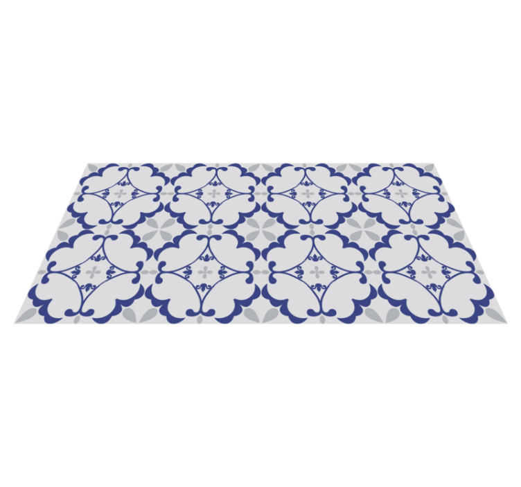 Ornate Symmetrical Pattern tile vinyl rug - TenStickers