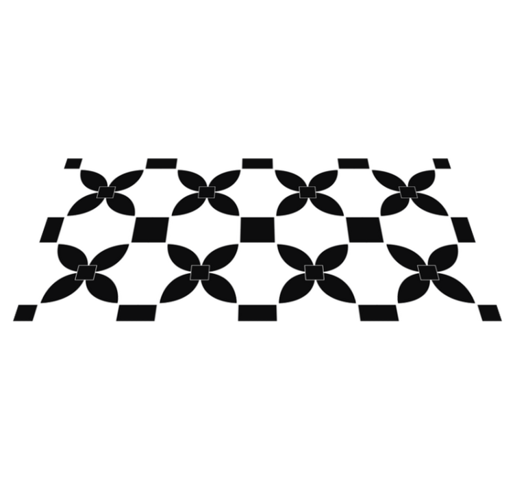 Monochrome Tiling kitchen vinyl rug - TenStickers