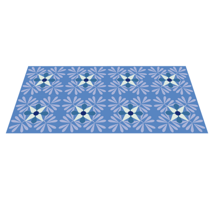 Floral Symmetry Pattern floral vinyl rug - TenStickers