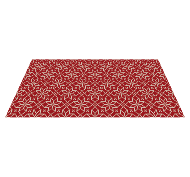 Red and White Snowflake Christmas vinyl rug - TenStickers