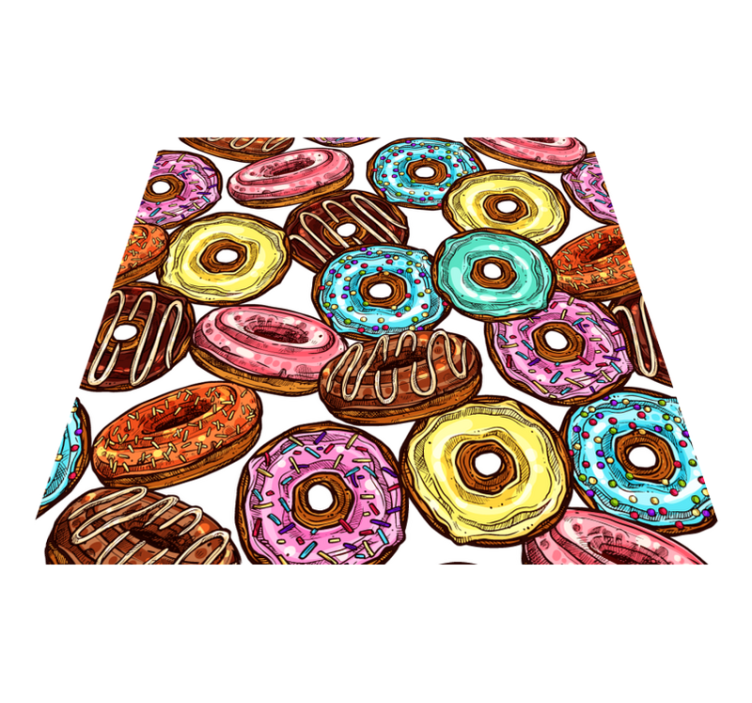 Colorful Donut Collection kids vinyl rug - TenStickers
