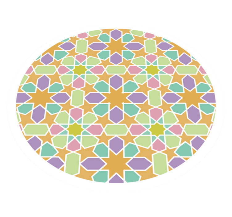 Star Mosaic Circle geometric vinyl rug - TenStickers
