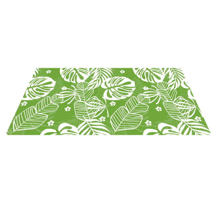 Green Tropical Motif floral rug - TenStickers