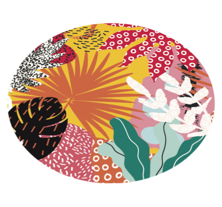 Tropical Botanical Harmony floral rug - TenStickers