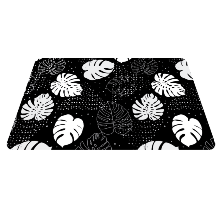 Monochrome Botanical floral rug - TenStickers