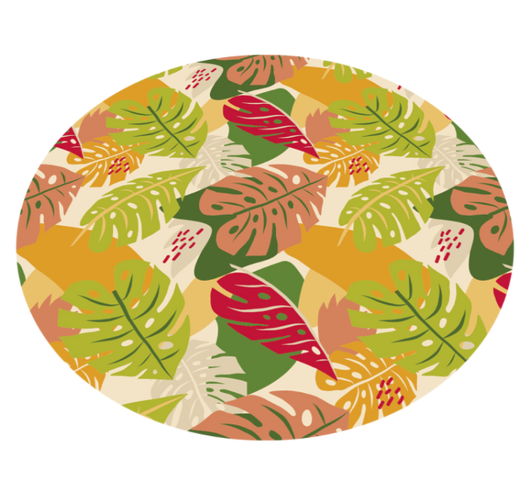 Tropical Foliage Pattern floral rug - TenStickers