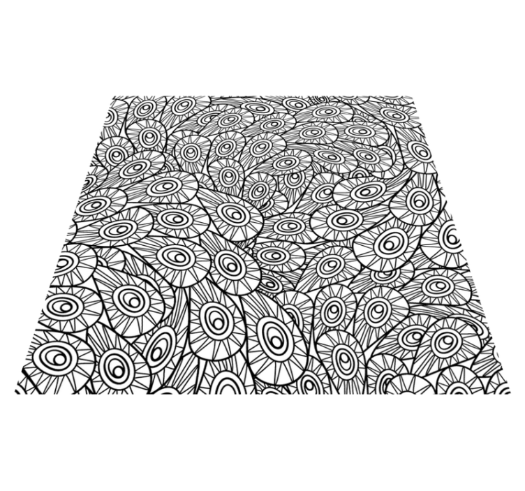 Peacock Feather Pattern mandala vinyl rug - TenStickers