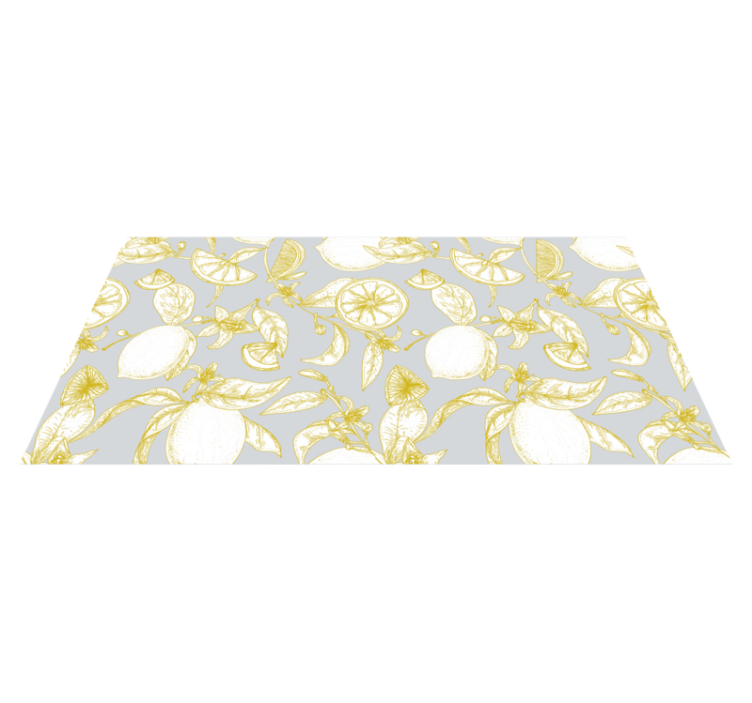 Citrus Botanical Pattern floral vinyl rug - TenStickers