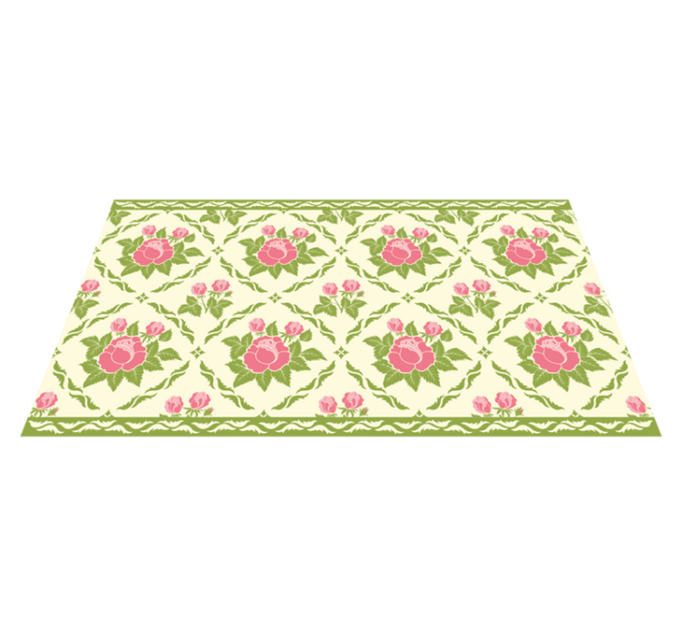 Floral Rose Pattern floral vinyl rug - TenStickers