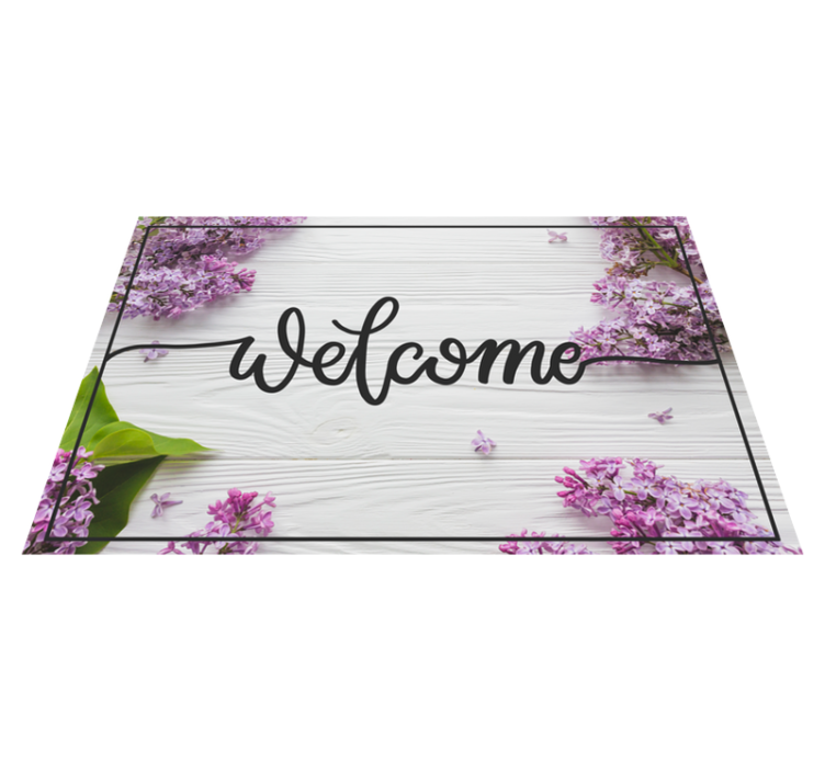 Welcome floral wood vinyl flooring - TenStickers