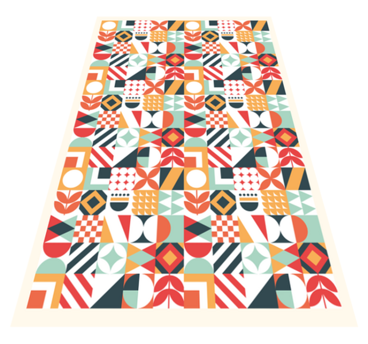 Symmetric Mosaic geometric vinyl rug - TenStickers