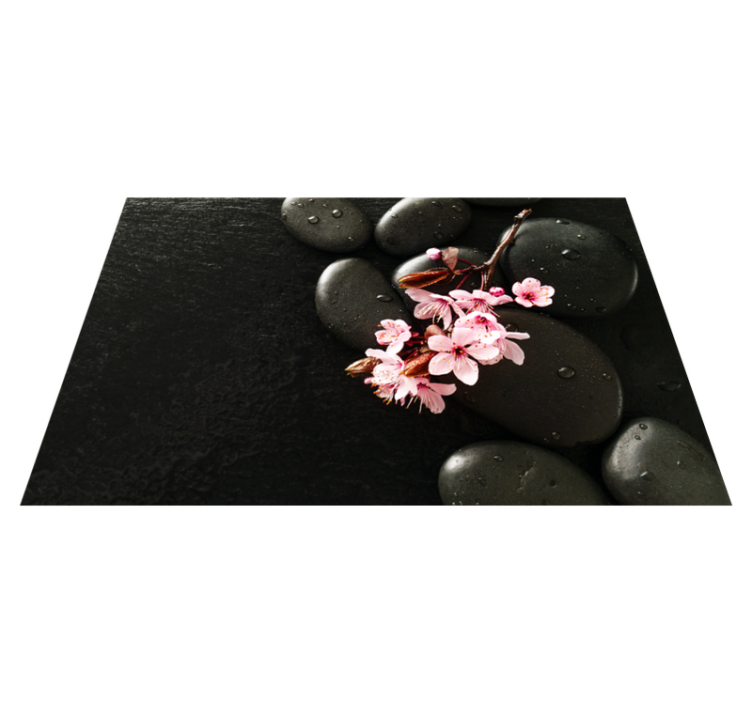 Zen Stones Floral nature vinyl rug - TenStickers