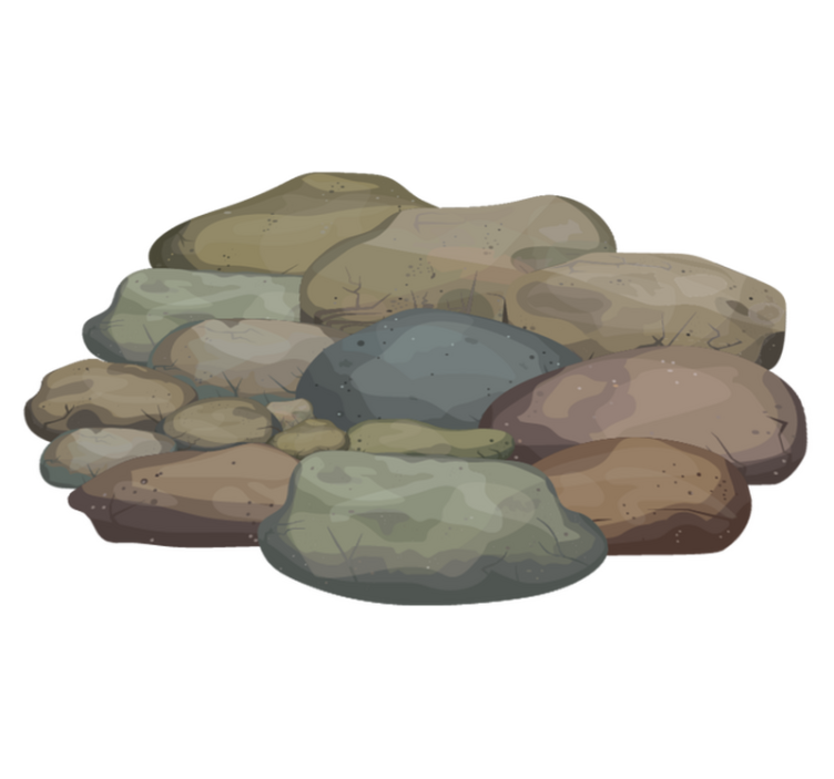 Pebble Illustration stone effect vinyl rug - TenStickers